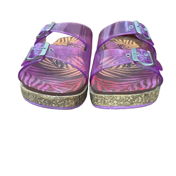 Naughty Monkey Pink Purple Jelly Sandals Flip Flops Slides Shoes size 8.5 - Picture 3 of 9